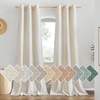 image:imageNICETOWN Semi Sheer Linen Burlap Curtains for Windows 96 inch Length 2 Panels Grommet Semi Sheer Balance Privacy Added with Light Filtering Vertical Drapes for BedroomLiving Room W55 x L96Natural