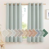 image:imageNICETOWN Semi Sheer Linen Burlap Curtains for Windows 96 inch Length 2 Panels Grommet Semi Sheer Balance Privacy Added with Light Filtering Vertical Drapes for BedroomLiving Room W55 x L96Sage Green