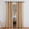 image:imageNICETOWN Semi Sheer Linen Burlap Curtains for Windows 96 inch Length 2 Panels Grommet Semi Sheer Balance Privacy Added with Light Filtering Vertical Drapes for BedroomLiving Room W55 x L96Camel