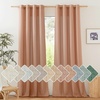 image:imageNICETOWN Semi Sheer Linen Burlap Curtains for Windows 96 inch Length 2 Panels Grommet Semi Sheer Balance Privacy Added with Light Filtering Vertical Drapes for BedroomLiving Room W55 x L96Terracotta