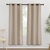 image:imageNICETOWN Semi Sheer Linen Burlap Curtains for Windows 96 inch Length 2 Panels Grommet Semi Sheer Balance Privacy Added with Light Filtering Vertical Drapes for BedroomLiving Room W55 x L96Taupe