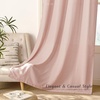 image:imageNICETOWN Semi Sheer Linen Burlap Curtains for Windows 96 inch Length 2 Panels Grommet Semi Sheer Balance Privacy Added with Light Filtering Vertical Drapes for BedroomLiving Room W55 x L96Light Pink