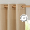 image:imageNICETOWN Semi Sheer Linen Burlap Curtains for Windows 96 inch Length 2 Panels Grommet Semi Sheer Balance Privacy Added with Light Filtering Vertical Drapes for BedroomLiving Room W55 x L96Burlap