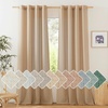 image:imageNICETOWN Semi Sheer Linen Burlap Curtains for Windows 96 inch Length 2 Panels Grommet Semi Sheer Balance Privacy Added with Light Filtering Vertical Drapes for BedroomLiving Room W55 x L96Camel