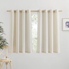 image:imageNICETOWN Semi Sheer Linen Burlap Curtains for Windows 96 inch Length 2 Panels Grommet Semi Sheer Balance Privacy Added with Light Filtering Vertical Drapes for BedroomLiving Room W55 x L96Natural