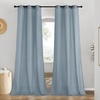 image:imageNICETOWN Semi Sheer Linen Burlap Curtains for Windows 96 inch Length 2 Panels Grommet Semi Sheer Balance Privacy Added with Light Filtering Vertical Drapes for BedroomLiving Room W55 x L96Stone Blue