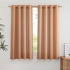 image:imageNICETOWN Semi Sheer Linen Burlap Curtains for Windows 96 inch Length 2 Panels Grommet Semi Sheer Balance Privacy Added with Light Filtering Vertical Drapes for BedroomLiving Room W55 x L96Burnt Orange