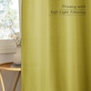 image:imageNICETOWN Semi Sheer Linen Burlap Curtains for Windows 96 inch Length 2 Panels Grommet Semi Sheer Balance Privacy Added with Light Filtering Vertical Drapes for BedroomLiving Room W55 x L96Bright Yellow