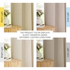 image:imageNICETOWN Semi Sheer Linen Burlap Curtains for Windows 96 inch Length 2 Panels Grommet Semi Sheer Balance Privacy Added with Light Filtering Vertical Drapes for BedroomLiving Room W55 x L96Angora