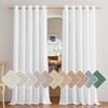 image:imageNICETOWN Semi Sheer Linen Burlap Curtains for Windows 96 inch Length 2 Panels Grommet Semi Sheer Balance Privacy Added with Light Filtering Vertical Drapes for BedroomLiving Room W55 x L96White