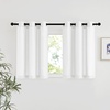 image:imageNICETOWN Semi Sheer Linen Burlap Curtains for Windows 96 inch Length 2 Panels Grommet Semi Sheer Balance Privacy Added with Light Filtering Vertical Drapes for BedroomLiving Room W55 x L96White