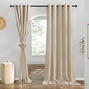 image:imageNICETOWN Semi Sheer Linen Burlap Curtains for Windows 96 inch Length 2 Panels Grommet Semi Sheer Balance Privacy Added with Light Filtering Vertical Drapes for BedroomLiving Room W55 x L96Angora