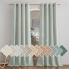 image:imageNICETOWN Semi Sheer Linen Burlap Curtains for Windows 96 inch Length 2 Panels Grommet Semi Sheer Balance Privacy Added with Light Filtering Vertical Drapes for BedroomLiving Room W55 x L96Sage Green