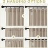 image:imageNICETOWN Semi Sheer Linen Burlap Curtains for Windows 96 inch Length 2 Panels Grommet Semi Sheer Balance Privacy Added with Light Filtering Vertical Drapes for BedroomLiving Room W55 x L96Hook Belt Camel