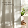 image:imageNICETOWN Semi Sheer Linen Burlap Curtains for Windows 96 inch Length 2 Panels Grommet Semi Sheer Balance Privacy Added with Light Filtering Vertical Drapes for BedroomLiving Room W55 x L96Bone White