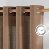 image:imageNICETOWN Semi Sheer Linen Burlap Curtains for Windows 96 inch Length 2 Panels Grommet Semi Sheer Balance Privacy Added with Light Filtering Vertical Drapes for BedroomLiving Room W55 x L96Gold Brown