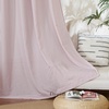 image:imageNICETOWN Semi Sheer Linen Burlap Curtains for Windows 96 inch Length 2 Panels Grommet Semi Sheer Balance Privacy Added with Light Filtering Vertical Drapes for BedroomLiving Room W55 x L96Blush Pink