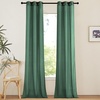 image:imageNICETOWN Semi Sheer Linen Burlap Curtains for Windows 96 inch Length 2 Panels Grommet Semi Sheer Balance Privacy Added with Light Filtering Vertical Drapes for BedroomLiving Room W55 x L96Olive Green