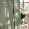 image:imageNICETOWN Semi Sheer Linen Burlap Curtains for Windows 96 inch Length 2 Panels Grommet Semi Sheer Balance Privacy Added with Light Filtering Vertical Drapes for BedroomLiving Room W55 x L96Greyish Green