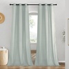 image:imageNICETOWN Semi Sheer Linen Burlap Curtains for Windows 96 inch Length 2 Panels Grommet Semi Sheer Balance Privacy Added with Light Filtering Vertical Drapes for BedroomLiving Room W55 x L96Sage Green