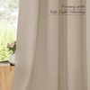 image:imageNICETOWN Semi Sheer Linen Burlap Curtains for Windows 96 inch Length 2 Panels Grommet Semi Sheer Balance Privacy Added with Light Filtering Vertical Drapes for BedroomLiving Room W55 x L96Taupe