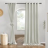 image:imageNICETOWN Semi Sheer Linen Burlap Curtains for Windows 96 inch Length 2 Panels Grommet Semi Sheer Balance Privacy Added with Light Filtering Vertical Drapes for BedroomLiving Room W55 x L96Grey
