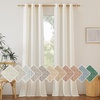 image:imageNICETOWN Semi Sheer Linen Burlap Curtains for Windows 96 inch Length 2 Panels Grommet Semi Sheer Balance Privacy Added with Light Filtering Vertical Drapes for BedroomLiving Room W55 x L96Natural