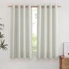 image:imageNICETOWN Semi Sheer Linen Burlap Curtains for Windows 96 inch Length 2 Panels Grommet Semi Sheer Balance Privacy Added with Light Filtering Vertical Drapes for BedroomLiving Room W55 x L96Grey