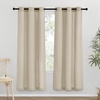 image:imageNICETOWN Semi Sheer Linen Burlap Curtains for Windows 96 inch Length 2 Panels Grommet Semi Sheer Balance Privacy Added with Light Filtering Vertical Drapes for BedroomLiving Room W55 x L96Angora