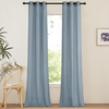 image:imageNICETOWN Semi Sheer Linen Burlap Curtains for Windows 96 inch Length 2 Panels Grommet Semi Sheer Balance Privacy Added with Light Filtering Vertical Drapes for BedroomLiving Room W55 x L96Stone Blue