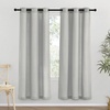 image:imageNICETOWN Semi Sheer Linen Burlap Curtains for Windows 96 inch Length 2 Panels Grommet Semi Sheer Balance Privacy Added with Light Filtering Vertical Drapes for BedroomLiving Room W55 x L96Grey