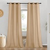 image:imageNICETOWN Semi Sheer Linen Burlap Curtains for Windows 96 inch Length 2 Panels Grommet Semi Sheer Balance Privacy Added with Light Filtering Vertical Drapes for BedroomLiving Room W55 x L96Burlap