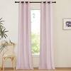 image:imageNICETOWN Semi Sheer Linen Burlap Curtains for Windows 96 inch Length 2 Panels Grommet Semi Sheer Balance Privacy Added with Light Filtering Vertical Drapes for BedroomLiving Room W55 x L96Blush Pink