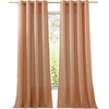 image:imageNICETOWN Semi Sheer Linen Burlap Curtains for Windows 96 inch Length 2 Panels Grommet Semi Sheer Balance Privacy Added with Light Filtering Vertical Drapes for BedroomLiving Room W55 x L96Burnt Orange