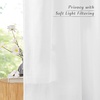 image:imageNICETOWN Semi Sheer Linen Burlap Curtains for Windows 96 inch Length 2 Panels Grommet Semi Sheer Balance Privacy Added with Light Filtering Vertical Drapes for BedroomLiving Room W55 x L96White