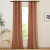 image:imageNICETOWN Semi Sheer Linen Burlap Curtains for Windows 96 inch Length 2 Panels Grommet Semi Sheer Balance Privacy Added with Light Filtering Vertical Drapes for BedroomLiving Room W55 x L96Caramel