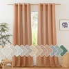 image:imageNICETOWN Semi Sheer Linen Burlap Curtains for Windows 96 inch Length 2 Panels Grommet Semi Sheer Balance Privacy Added with Light Filtering Vertical Drapes for BedroomLiving Room W55 x L96Burnt Orange