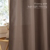 image:imageNICETOWN Semi Sheer Linen Burlap Curtains for Windows 96 inch Length 2 Panels Grommet Semi Sheer Balance Privacy Added with Light Filtering Vertical Drapes for BedroomLiving Room W55 x L96Brown