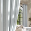 image:imageNICETOWN Semi Sheer Linen Burlap Curtains for Windows 96 inch Length 2 Panels Grommet Semi Sheer Balance Privacy Added with Light Filtering Vertical Drapes for BedroomLiving Room W55 x L96Light Cyan