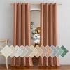 image:imageNICETOWN Semi Sheer Linen Burlap Curtains for Windows 96 inch Length 2 Panels Grommet Semi Sheer Balance Privacy Added with Light Filtering Vertical Drapes for BedroomLiving Room W55 x L96Caramel