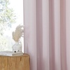 image:imageNICETOWN Semi Sheer Linen Burlap Curtains for Windows 96 inch Length 2 Panels Grommet Semi Sheer Balance Privacy Added with Light Filtering Vertical Drapes for BedroomLiving Room W55 x L96Blush Pink