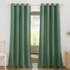 image:imageNICETOWN Semi Sheer Linen Burlap Curtains for Windows 96 inch Length 2 Panels Grommet Semi Sheer Balance Privacy Added with Light Filtering Vertical Drapes for BedroomLiving Room W55 x L96Olive Green