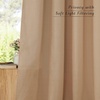 image:imageNICETOWN Semi Sheer Linen Burlap Curtains for Windows 96 inch Length 2 Panels Grommet Semi Sheer Balance Privacy Added with Light Filtering Vertical Drapes for BedroomLiving Room W55 x L96Camel