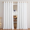 image:imageNICETOWN Semi Sheer Linen Burlap Curtains for Windows 96 inch Length 2 Panels Grommet Semi Sheer Balance Privacy Added with Light Filtering Vertical Drapes for BedroomLiving Room W55 x L96White