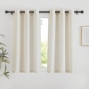 image:imageNICETOWN Semi Sheer Linen Burlap Curtains for Windows 96 inch Length 2 Panels Grommet Semi Sheer Balance Privacy Added with Light Filtering Vertical Drapes for BedroomLiving Room W55 x L96Natural