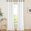 image:imageNICETOWN Semi Sheer Linen Burlap Curtains for Windows 96 inch Length 2 Panels Grommet Semi Sheer Balance Privacy Added with Light Filtering Vertical Drapes for BedroomLiving Room W55 x L96White