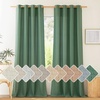 image:imageNICETOWN Semi Sheer Linen Burlap Curtains for Windows 96 inch Length 2 Panels Grommet Semi Sheer Balance Privacy Added with Light Filtering Vertical Drapes for BedroomLiving Room W55 x L96Olive Green