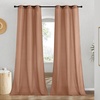image:imageNICETOWN Semi Sheer Linen Burlap Curtains for Windows 96 inch Length 2 Panels Grommet Semi Sheer Balance Privacy Added with Light Filtering Vertical Drapes for BedroomLiving Room W55 x L96Terracotta
