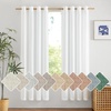 image:imageNICETOWN Semi Sheer Linen Burlap Curtains for Windows 96 inch Length 2 Panels Grommet Semi Sheer Balance Privacy Added with Light Filtering Vertical Drapes for BedroomLiving Room W55 x L96White
