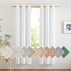 image:imageNICETOWN Semi Sheer Linen Burlap Curtains for Windows 96 inch Length 2 Panels Grommet Semi Sheer Balance Privacy Added with Light Filtering Vertical Drapes for BedroomLiving Room W55 x L96White